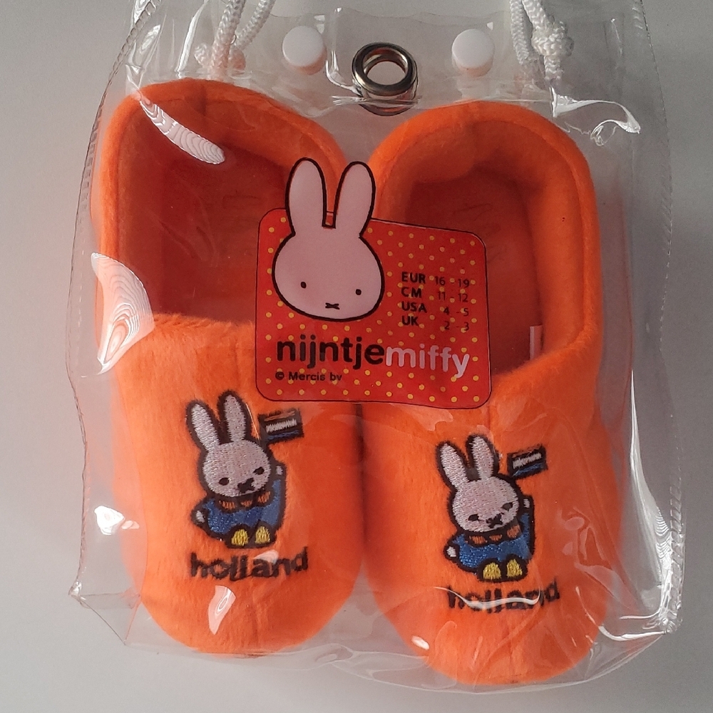 Nijntje (Miffy) Kids Slippers Size 4–5 Bright Orange Cozy Indoor Shoes – Benelux